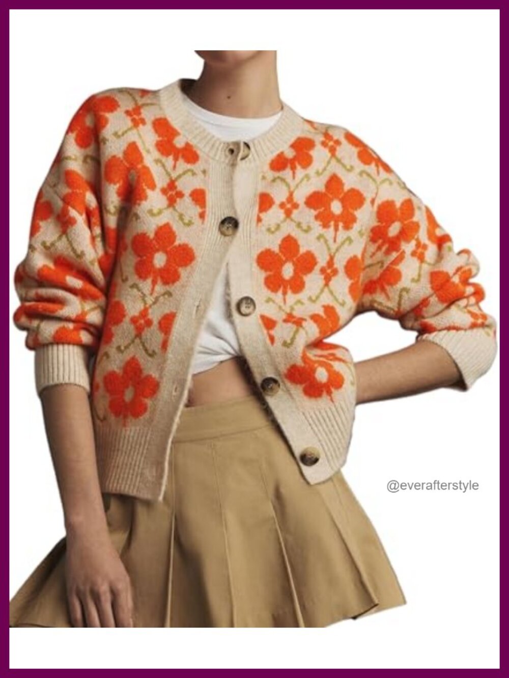 Floral Print Cardigan Sweaters for Women Lightweight Knit Button Up Fall Tops